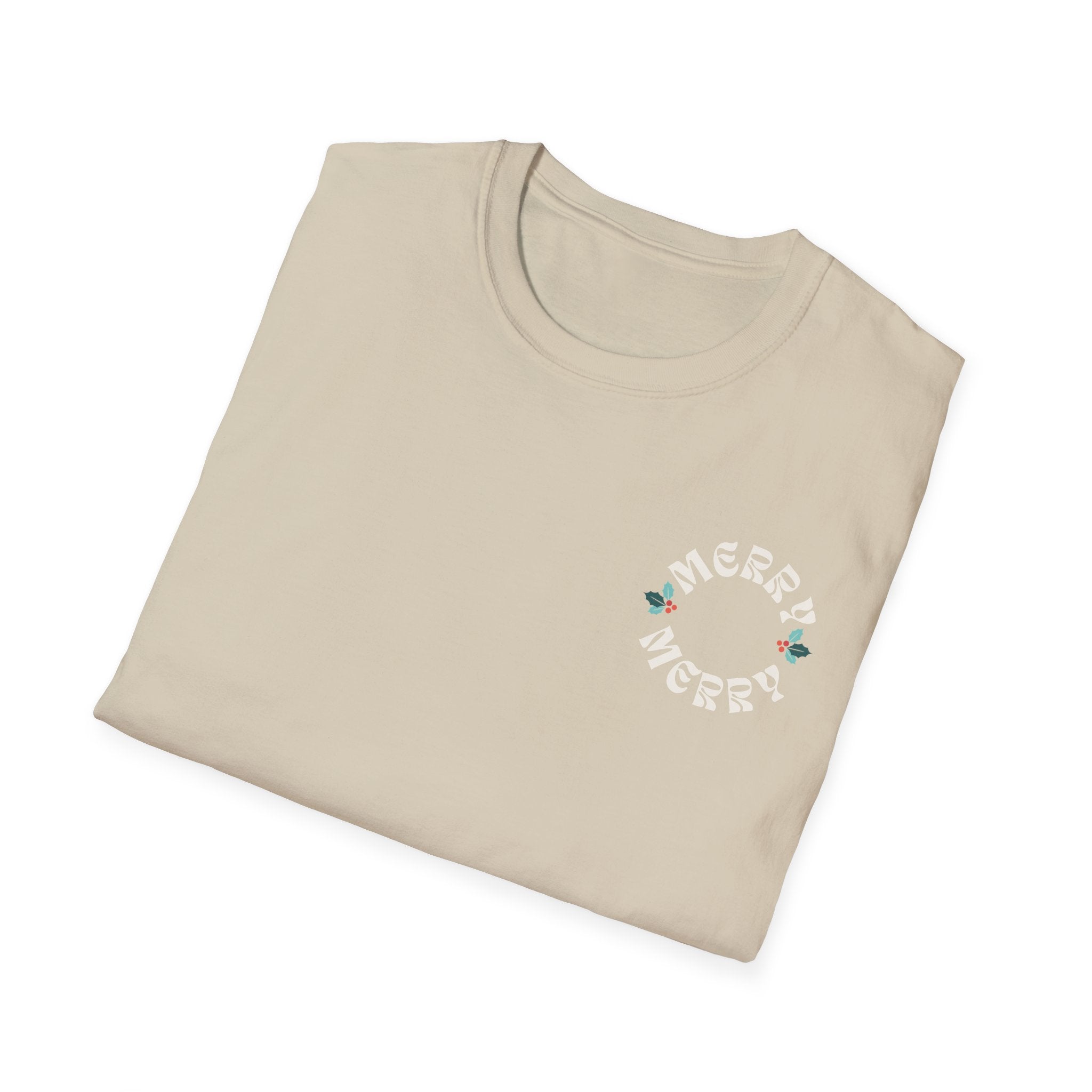 Retro Merry Christmas Holiday Holly T-Shirt
