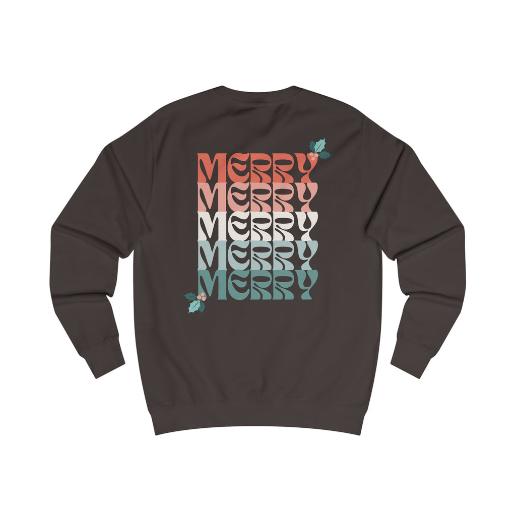 Retro Merry Christmas Holiday Holly Sweatshirt
