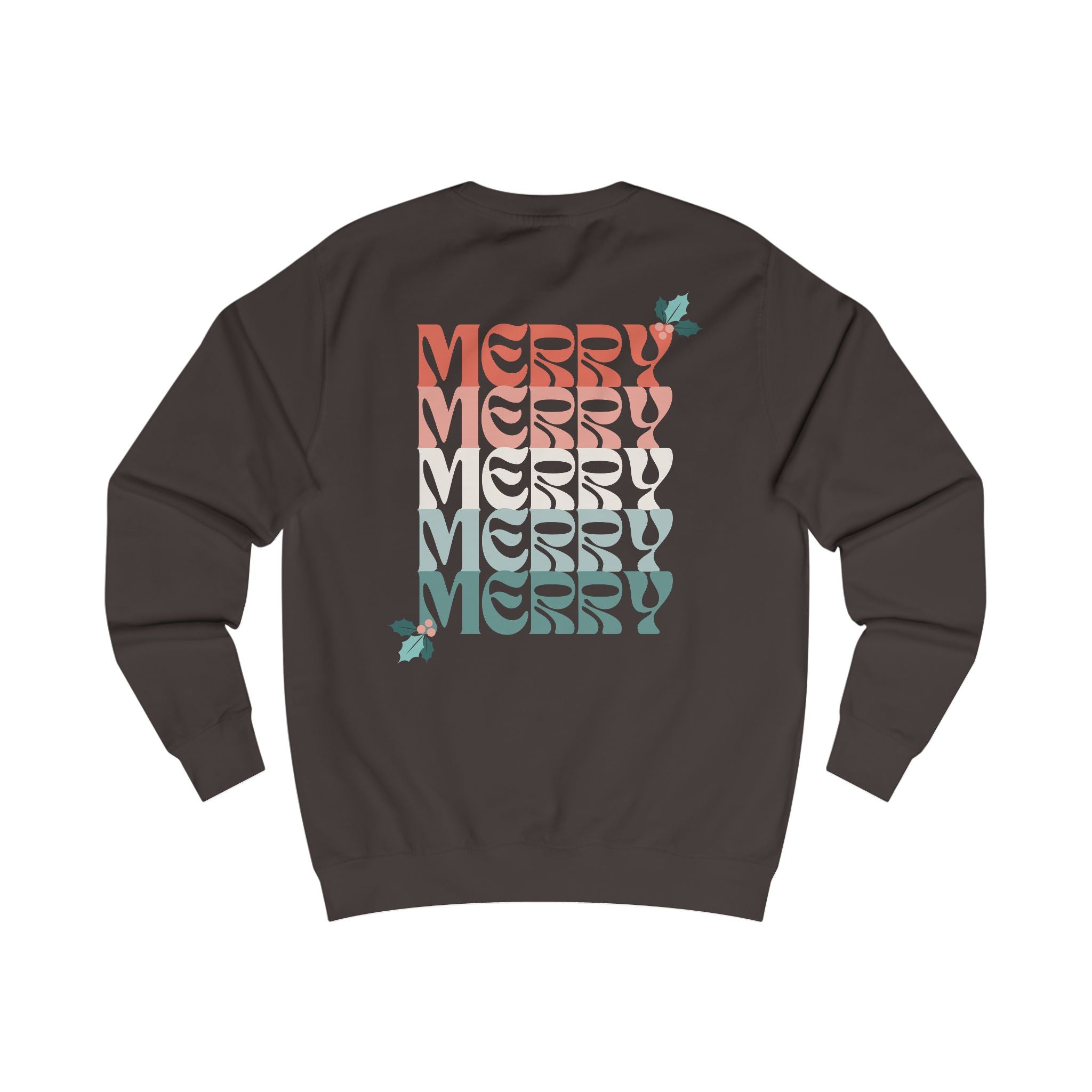 Retro Merry Christmas Holiday Holly Sweatshirt