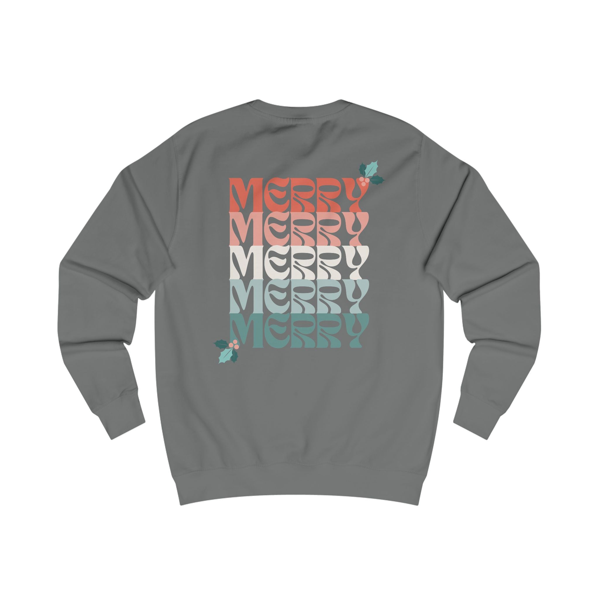 Retro Merry Christmas Holiday Holly Sweatshirt