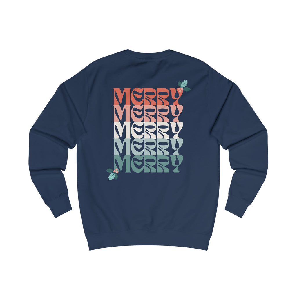Retro Merry Christmas Holiday Holly Sweatshirt