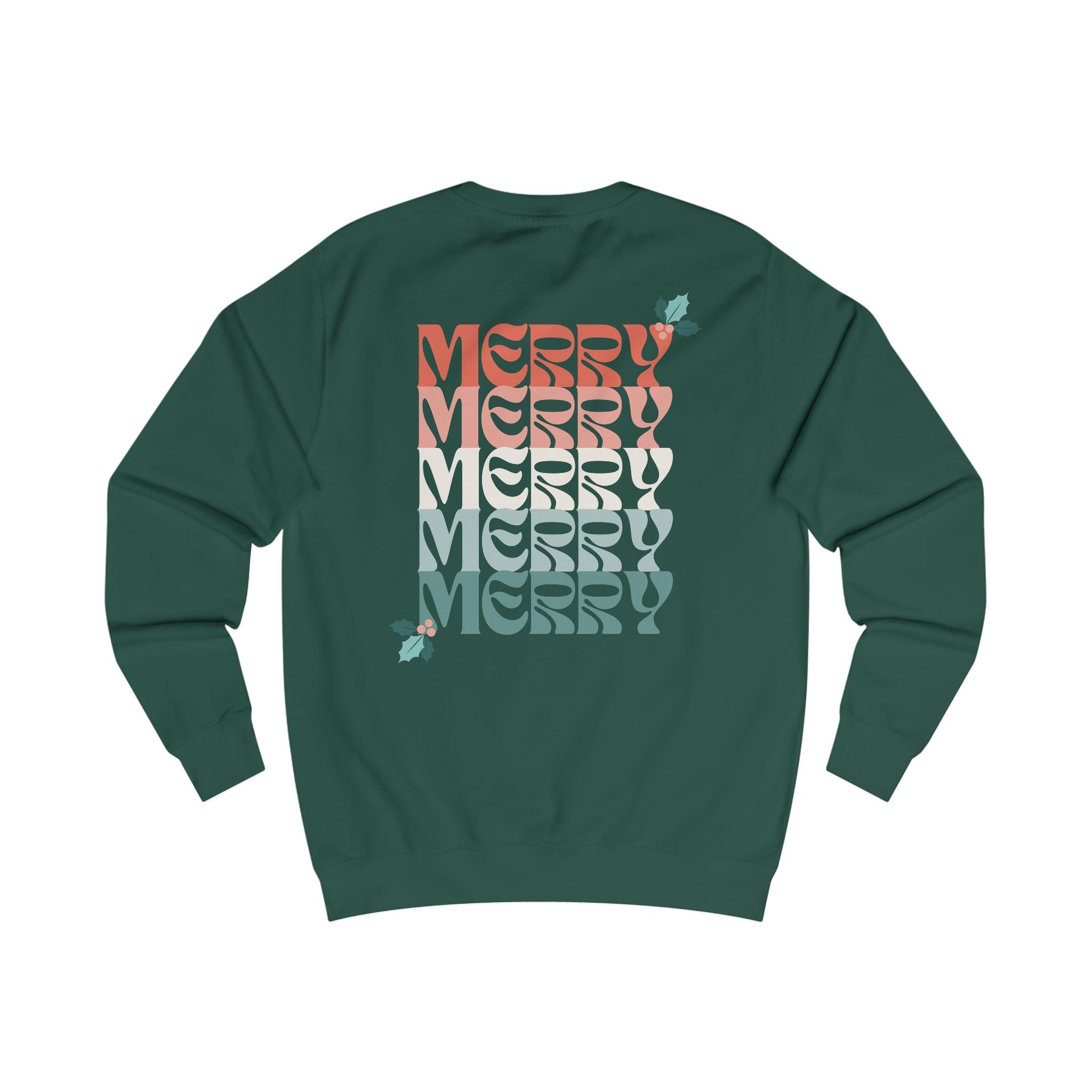 Retro Merry Christmas Holiday Holly Sweatshirt