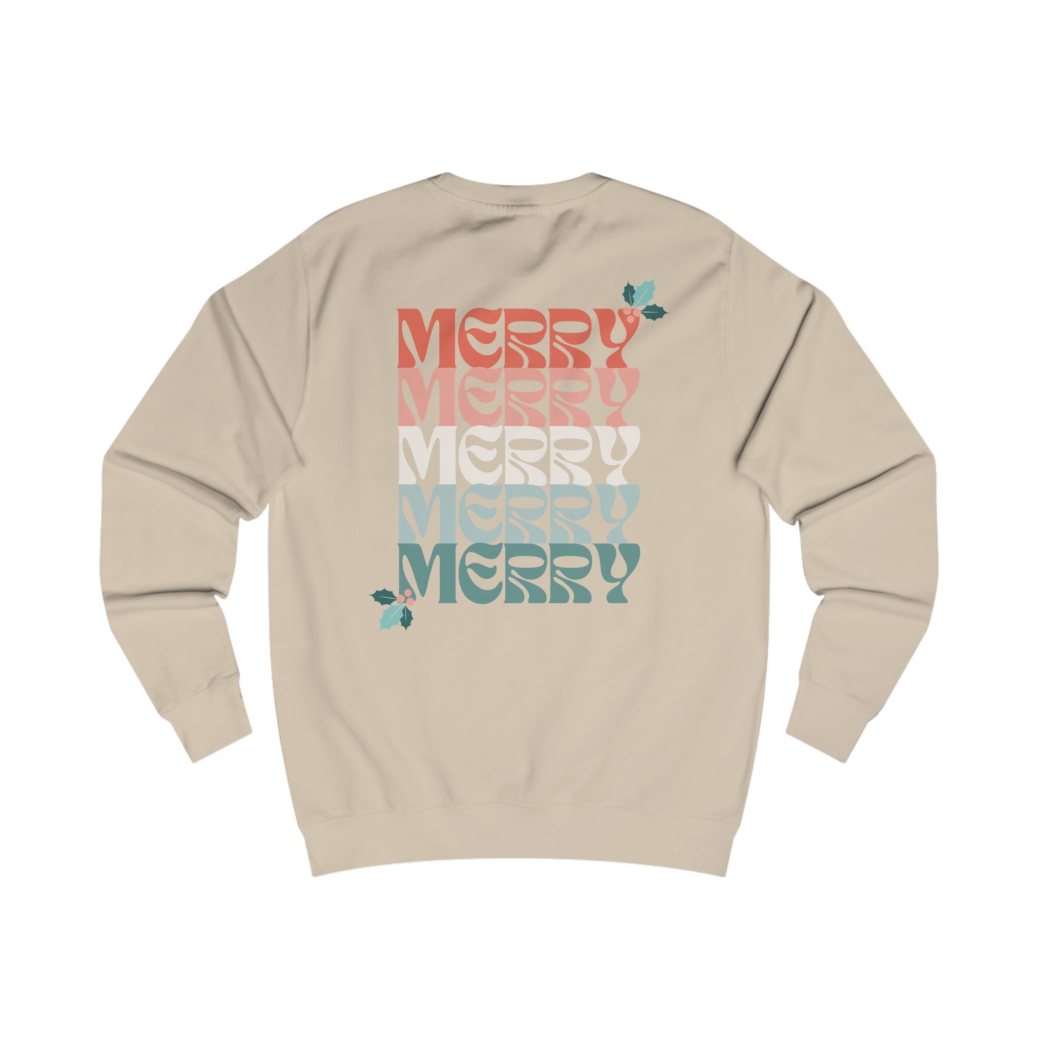 Retro Merry Christmas Holiday Holly Sweatshirt