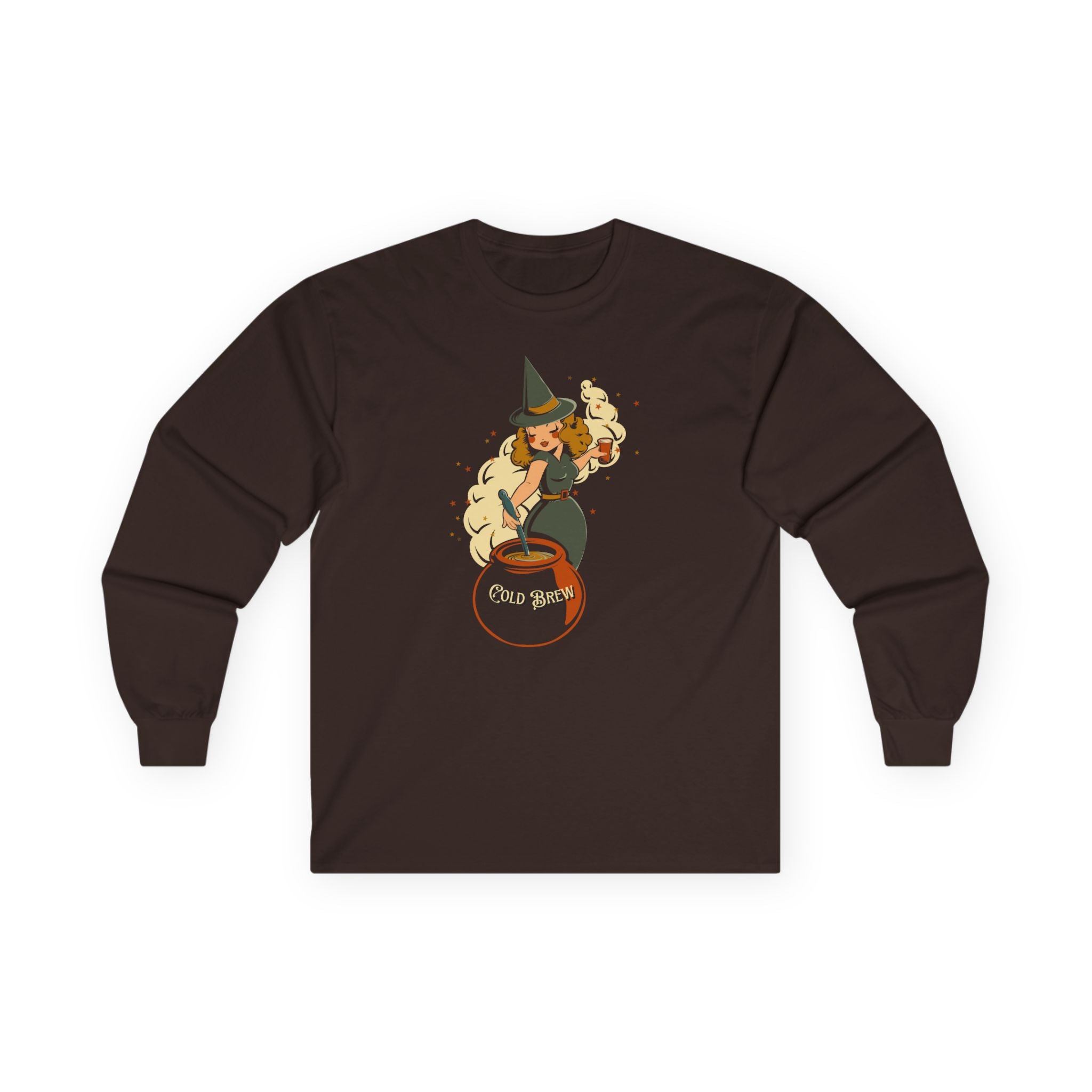 Cold Brew Coffee Witch Long Sleeve Tee