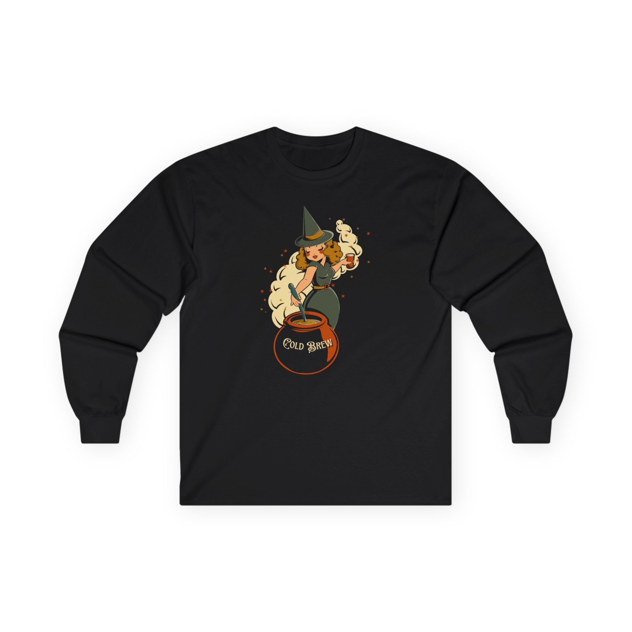 Cold Brew Coffee Witch Long Sleeve Tee