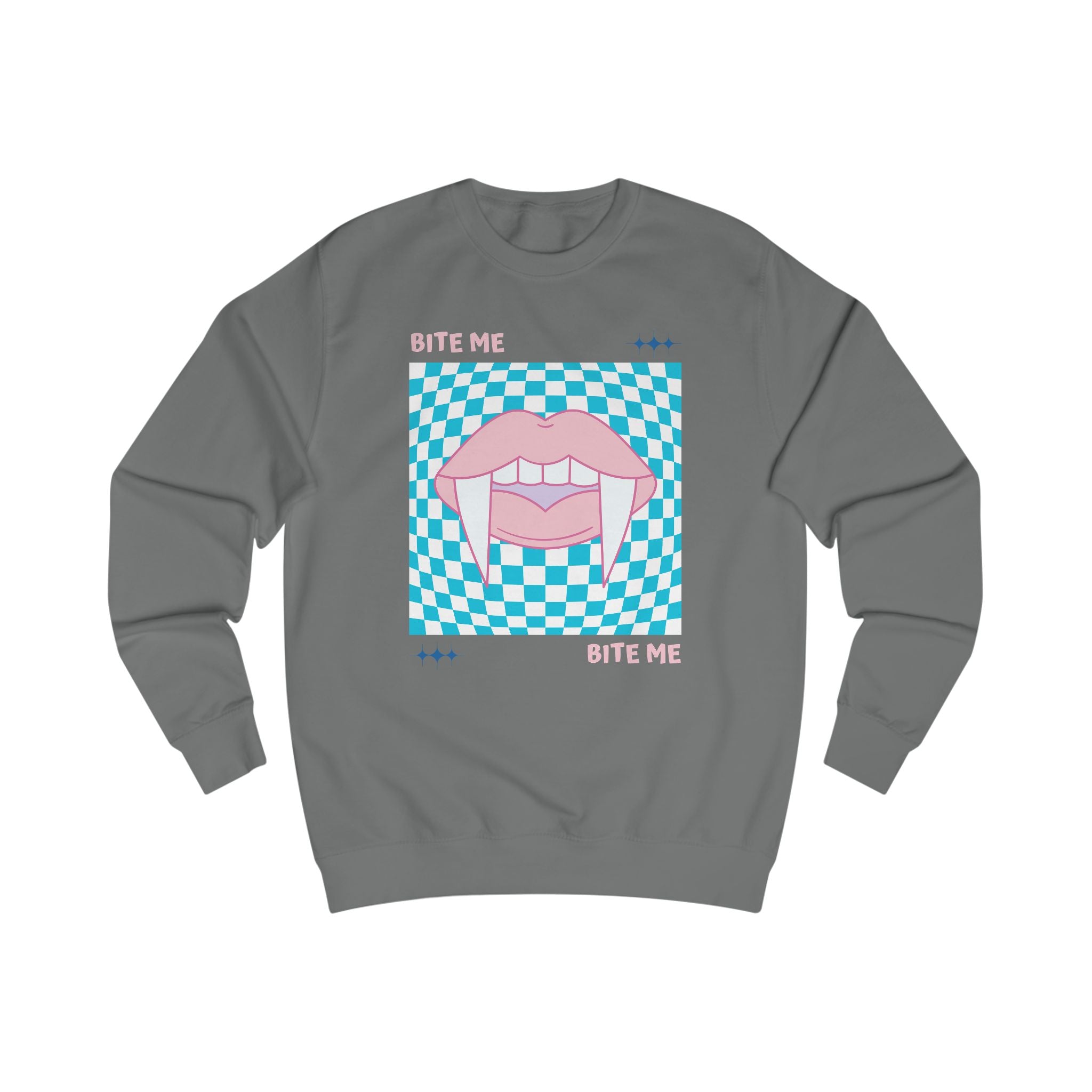Bite Me Lips Vampire Fangs Sweatshirt