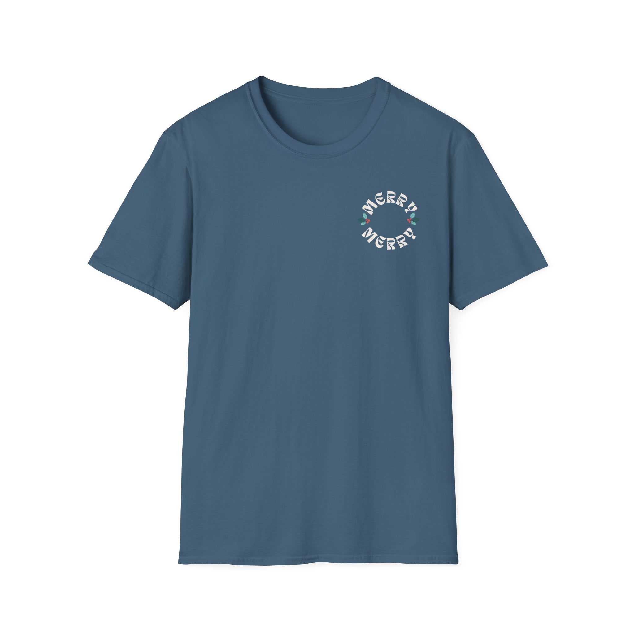 Retro Merry Christmas Holiday Holly T-Shirt