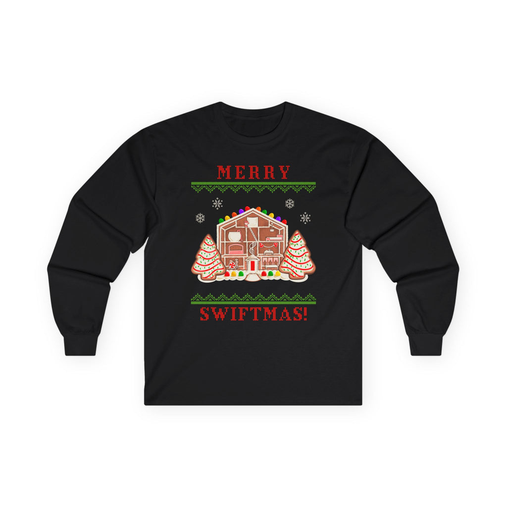 Merry Swiftmas Lover Gingerbread House Holiday Long Sleeve Tee