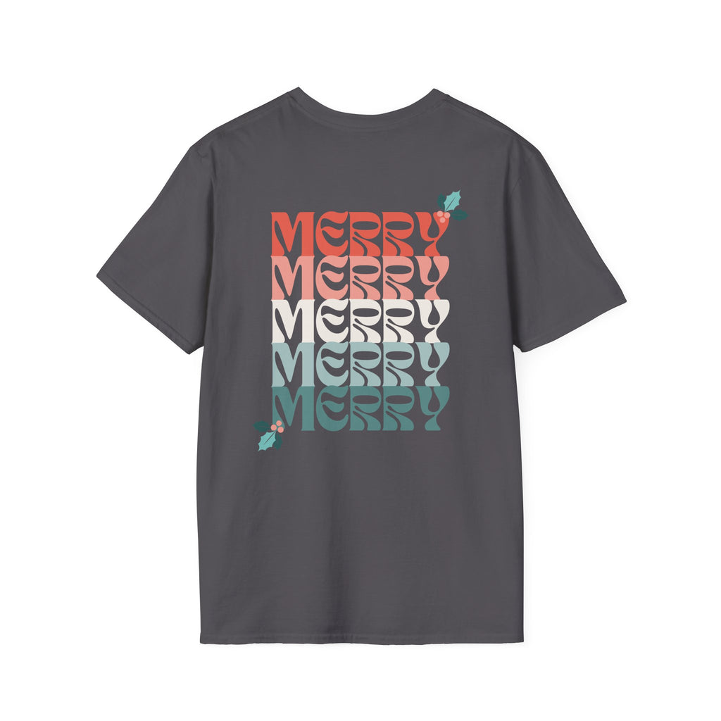 Retro Merry Christmas Holiday Holly T-Shirt
