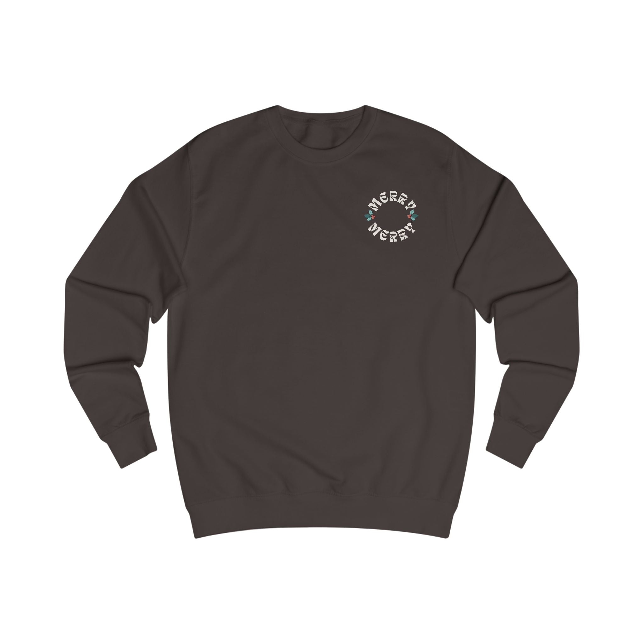 Retro Merry Christmas Holiday Holly Sweatshirt