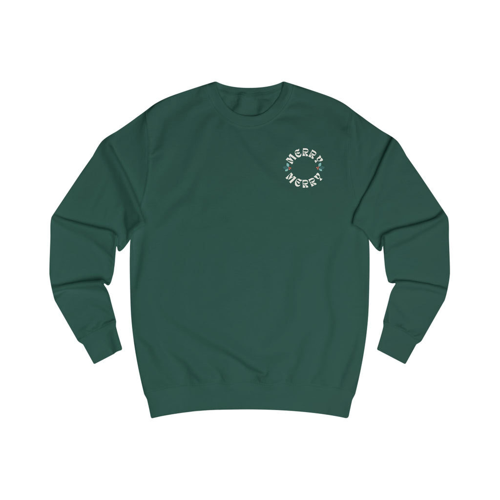 Retro Merry Christmas Holiday Holly Sweatshirt