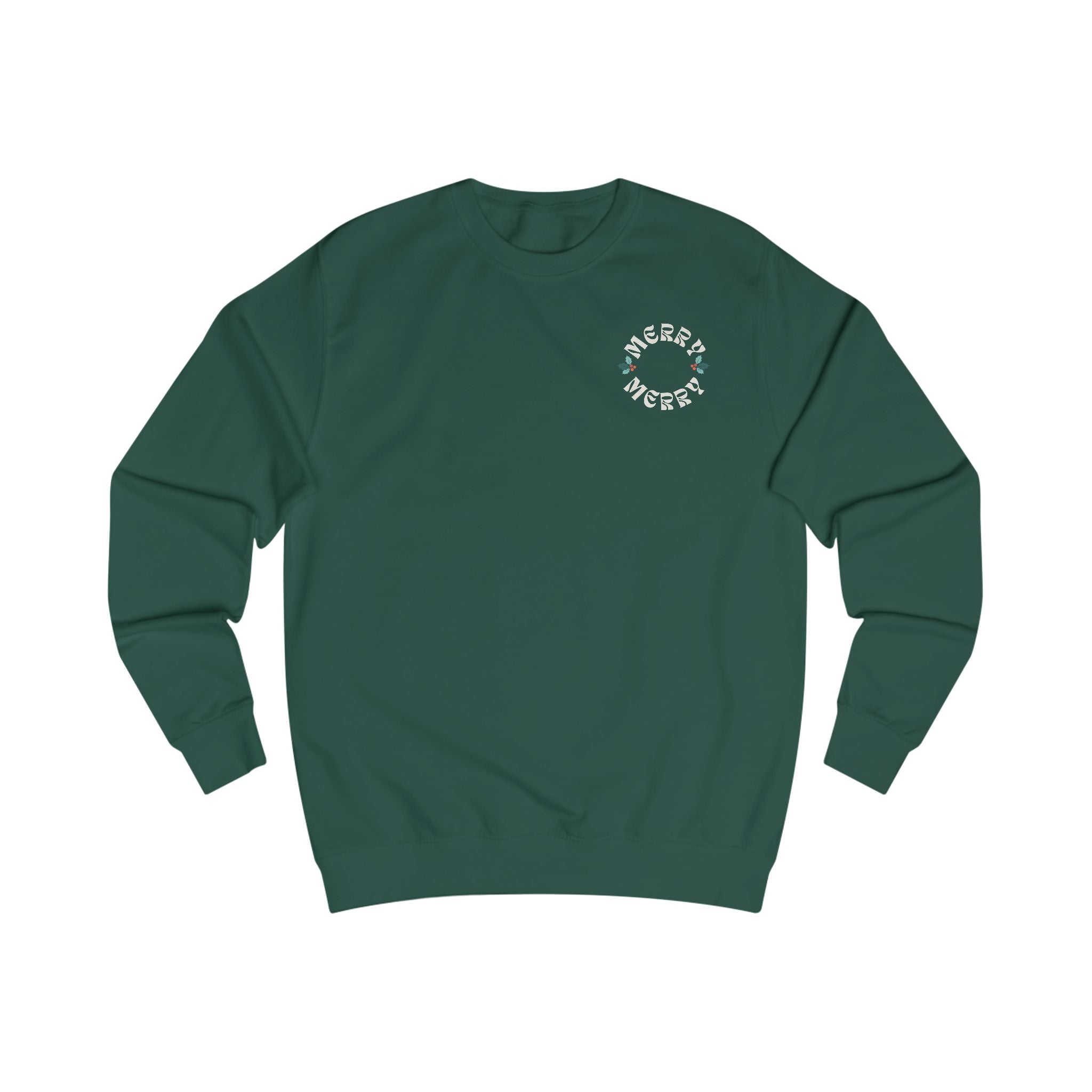 Retro Merry Christmas Holiday Holly Sweatshirt