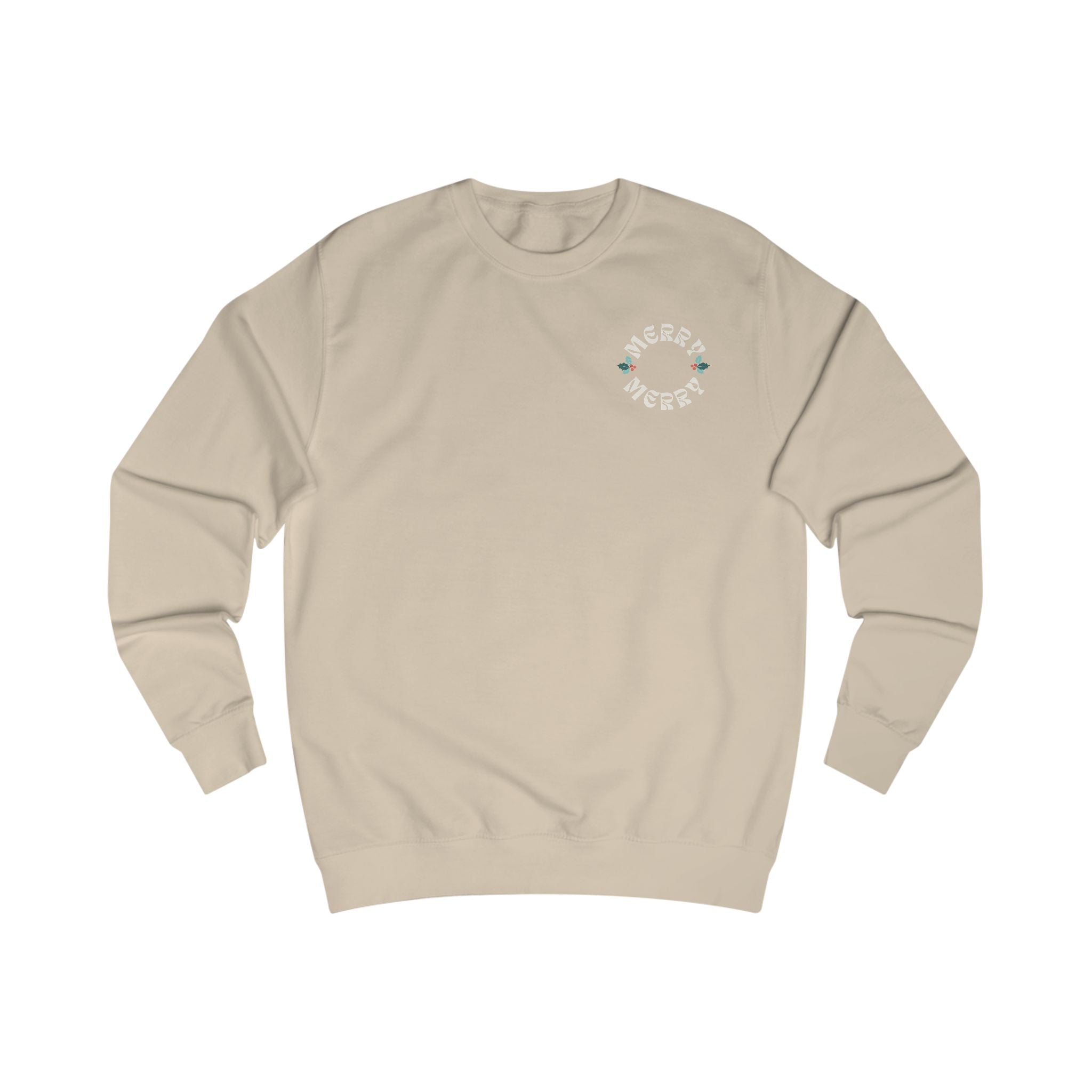 Retro Merry Christmas Holiday Holly Sweatshirt