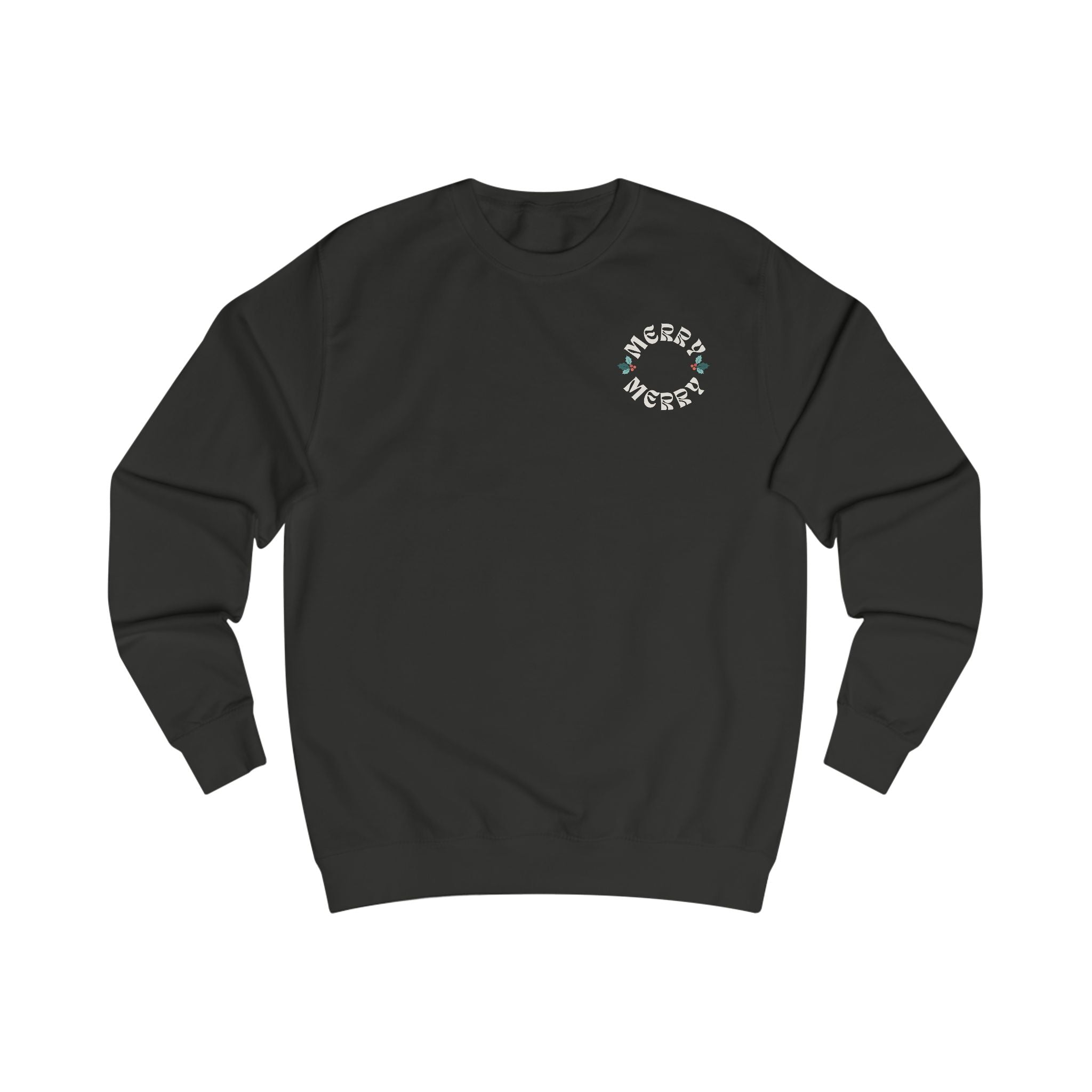 Retro Merry Christmas Holiday Holly Sweatshirt