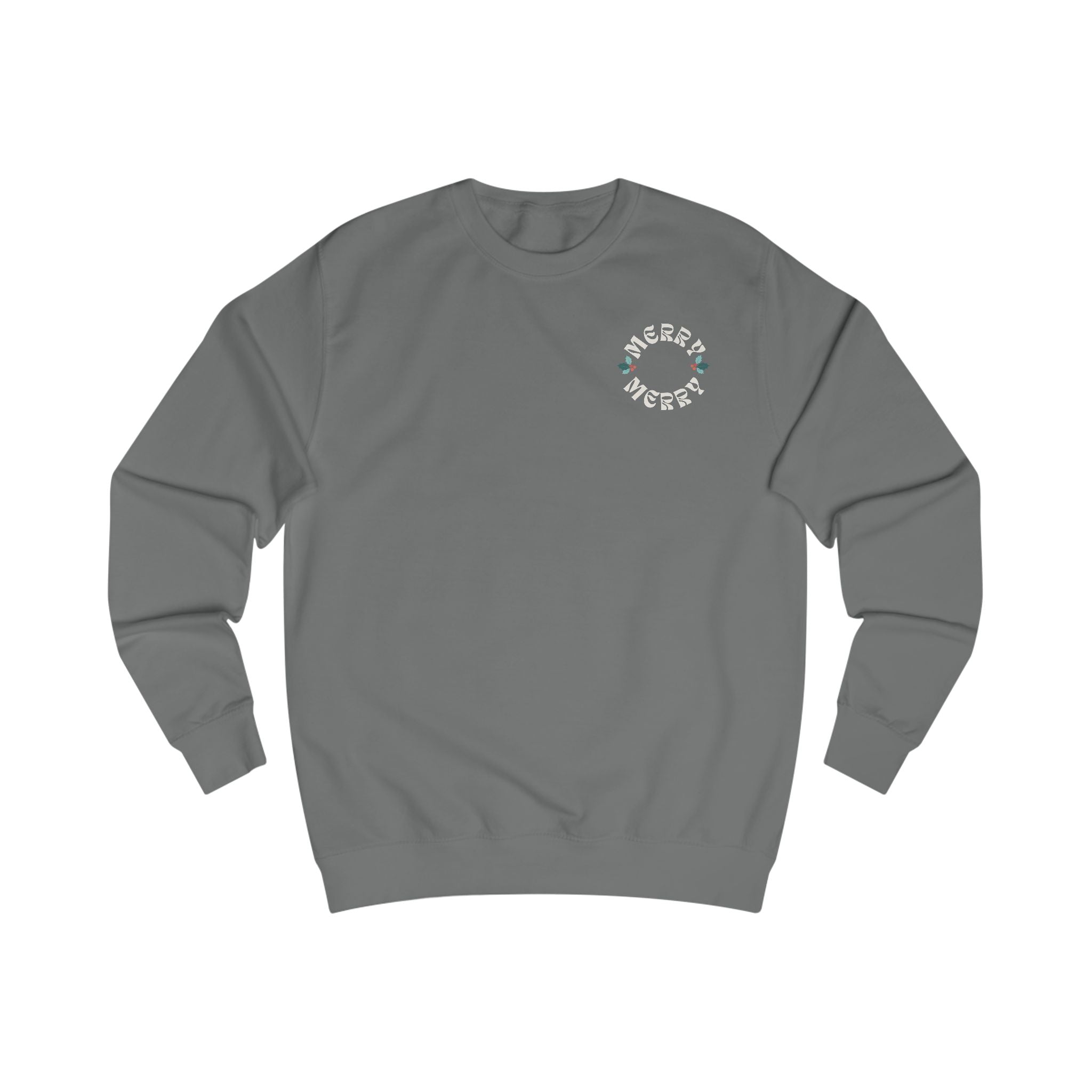 Retro Merry Christmas Holiday Holly Sweatshirt