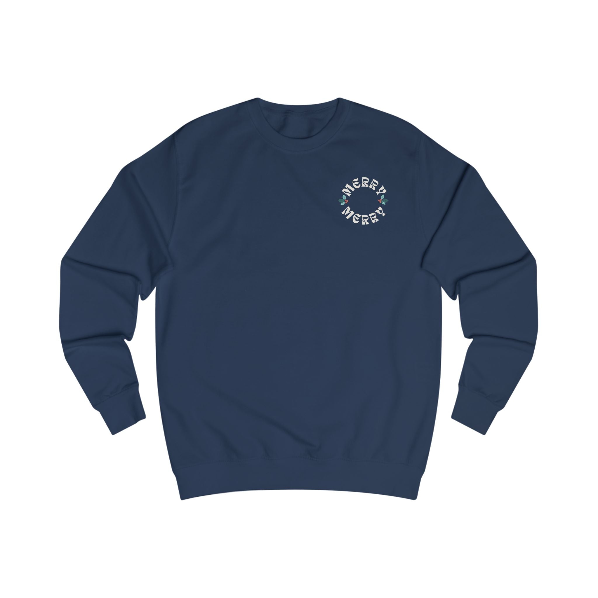 Retro Merry Christmas Holiday Holly Sweatshirt