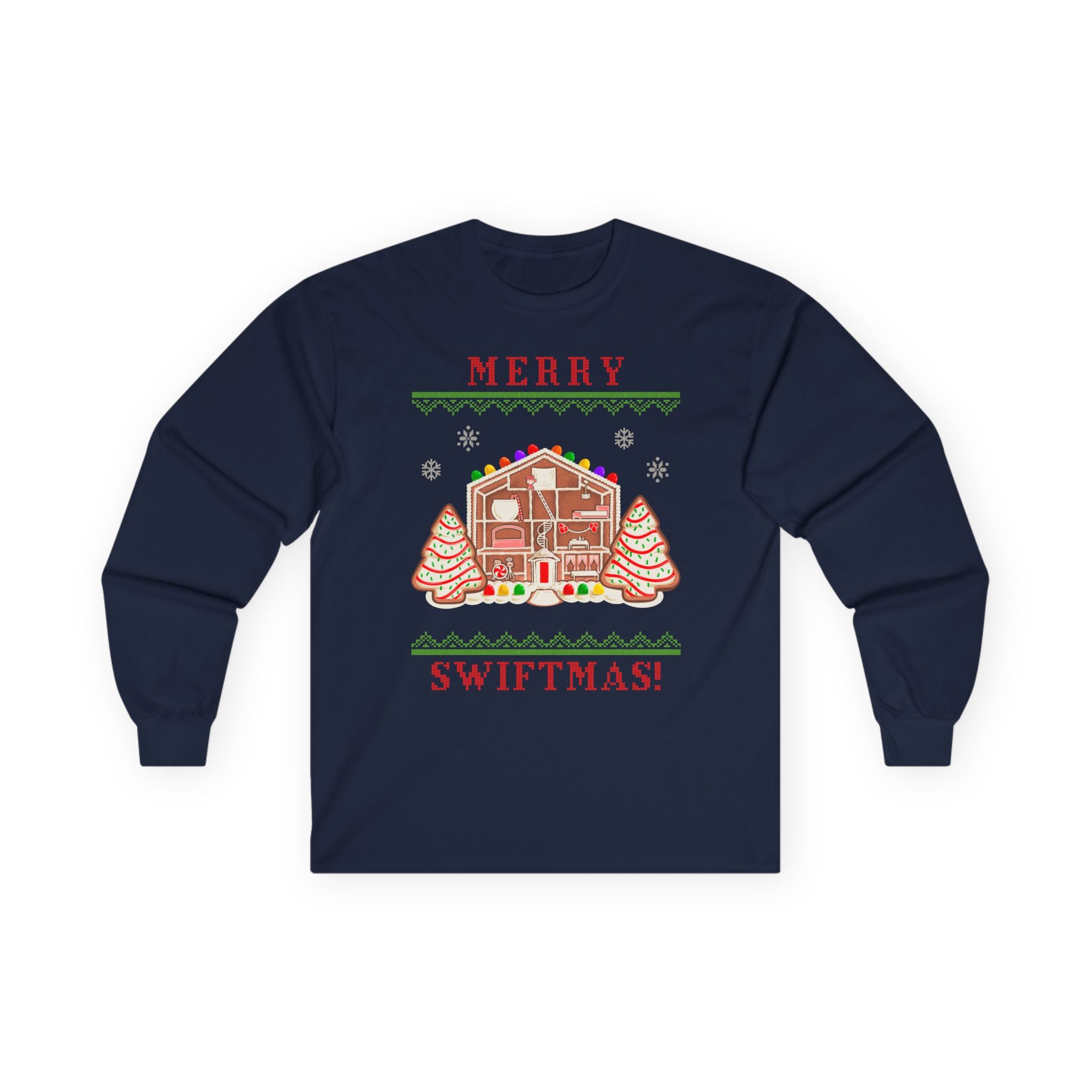 Merry Swiftmas Lover Gingerbread House Holiday Long Sleeve Tee