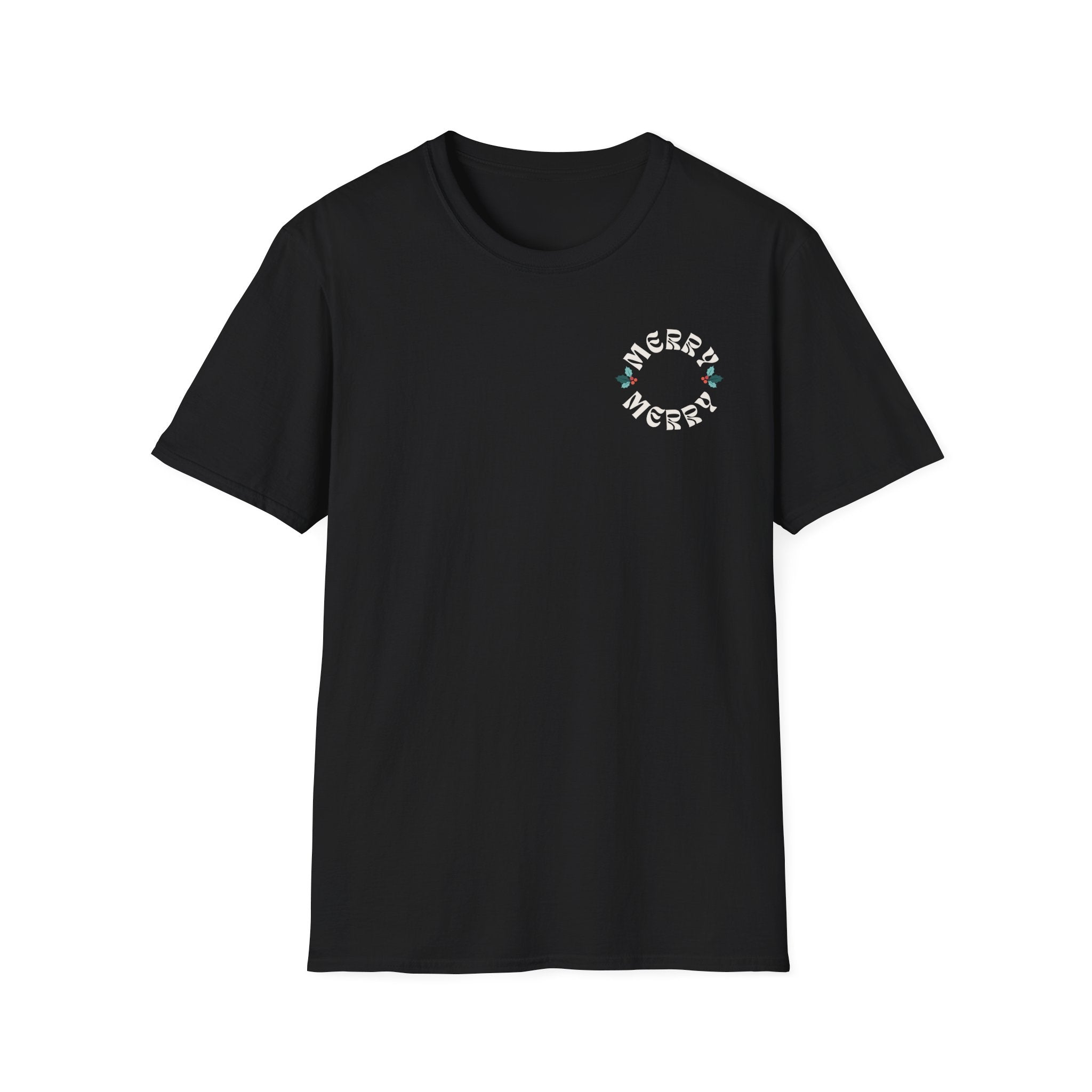 Retro Merry Christmas Holiday Holly T-Shirt