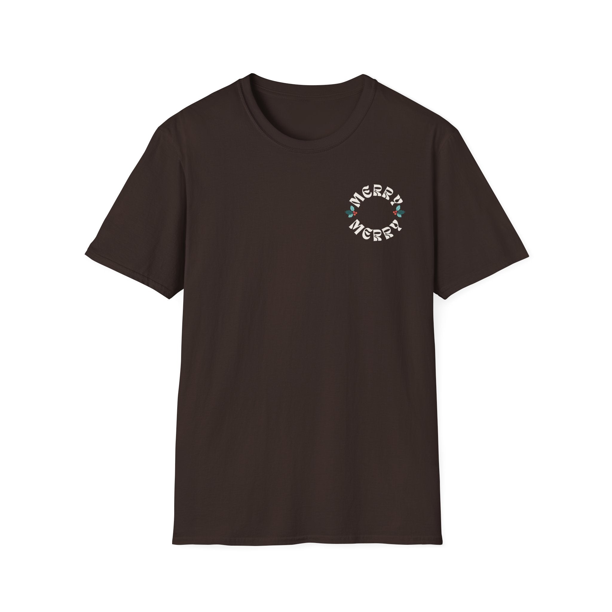Retro Merry Christmas Holiday Holly T-Shirt