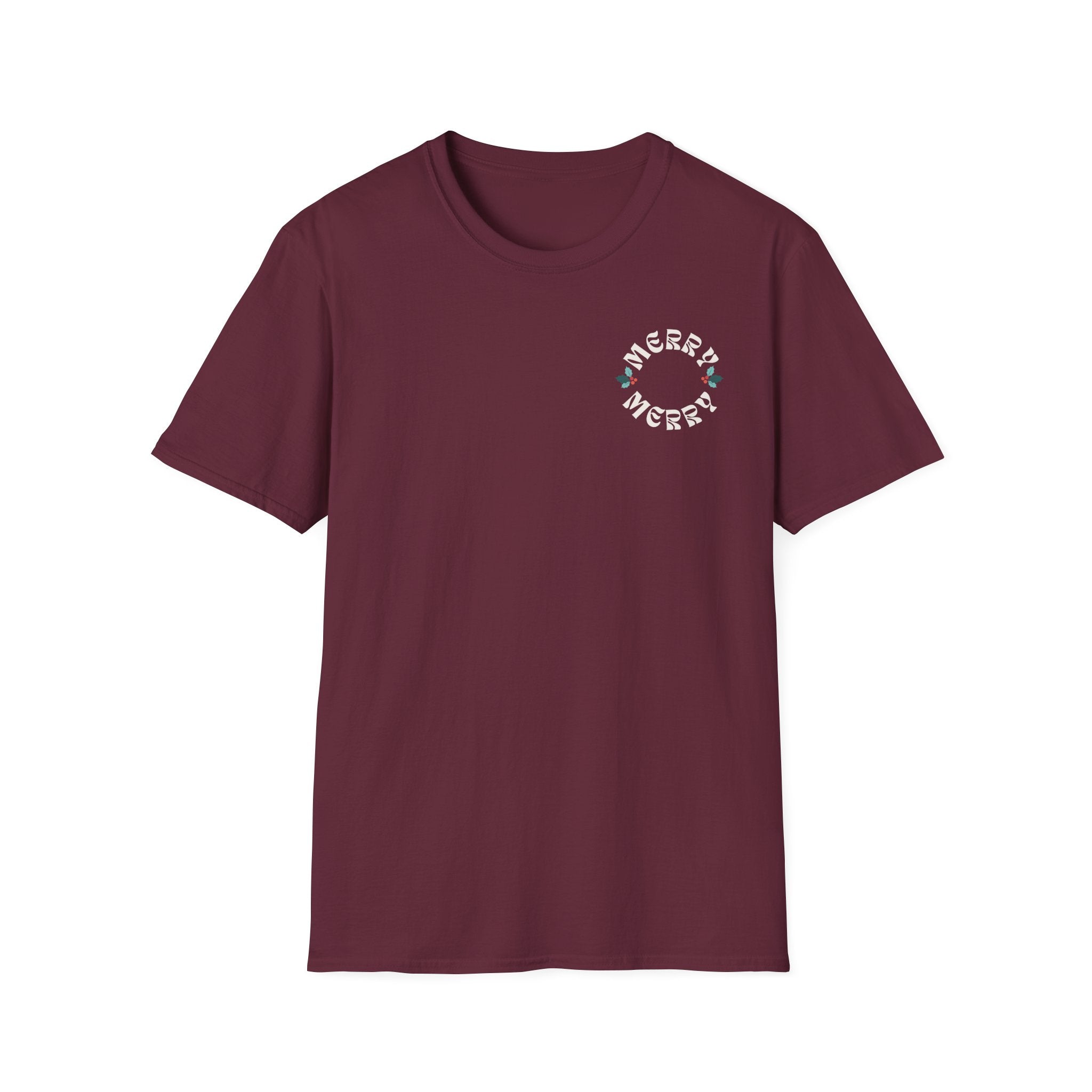Retro Merry Christmas Holiday Holly T-Shirt