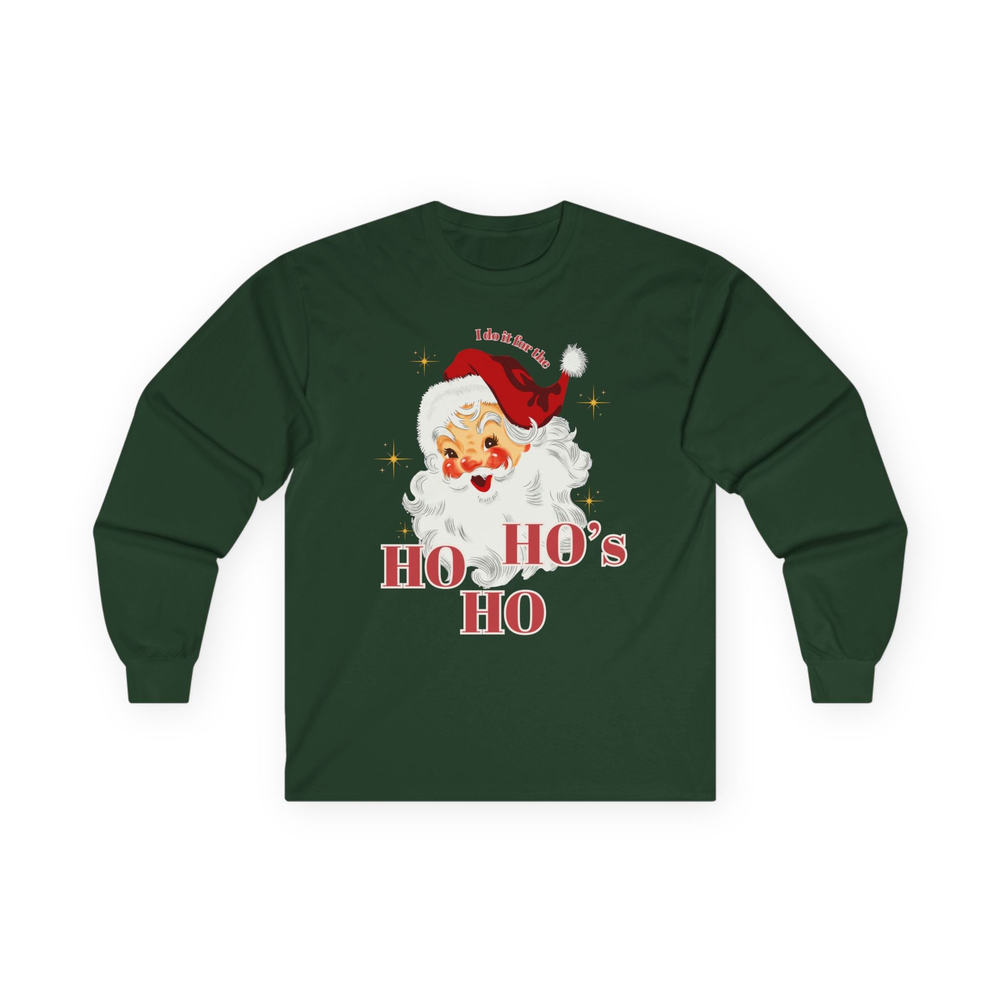 Ho Ho Ho Funny Santa Christmas Holiday Long Sleeve Tee