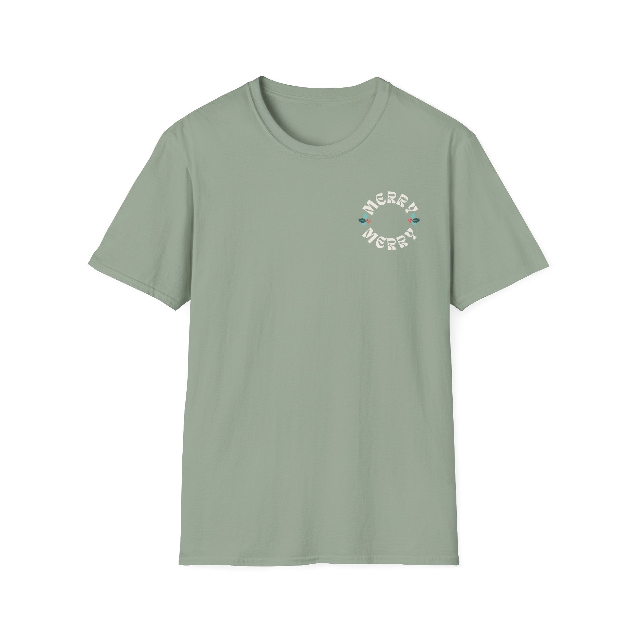 Retro Merry Christmas Holiday Holly T-Shirt
