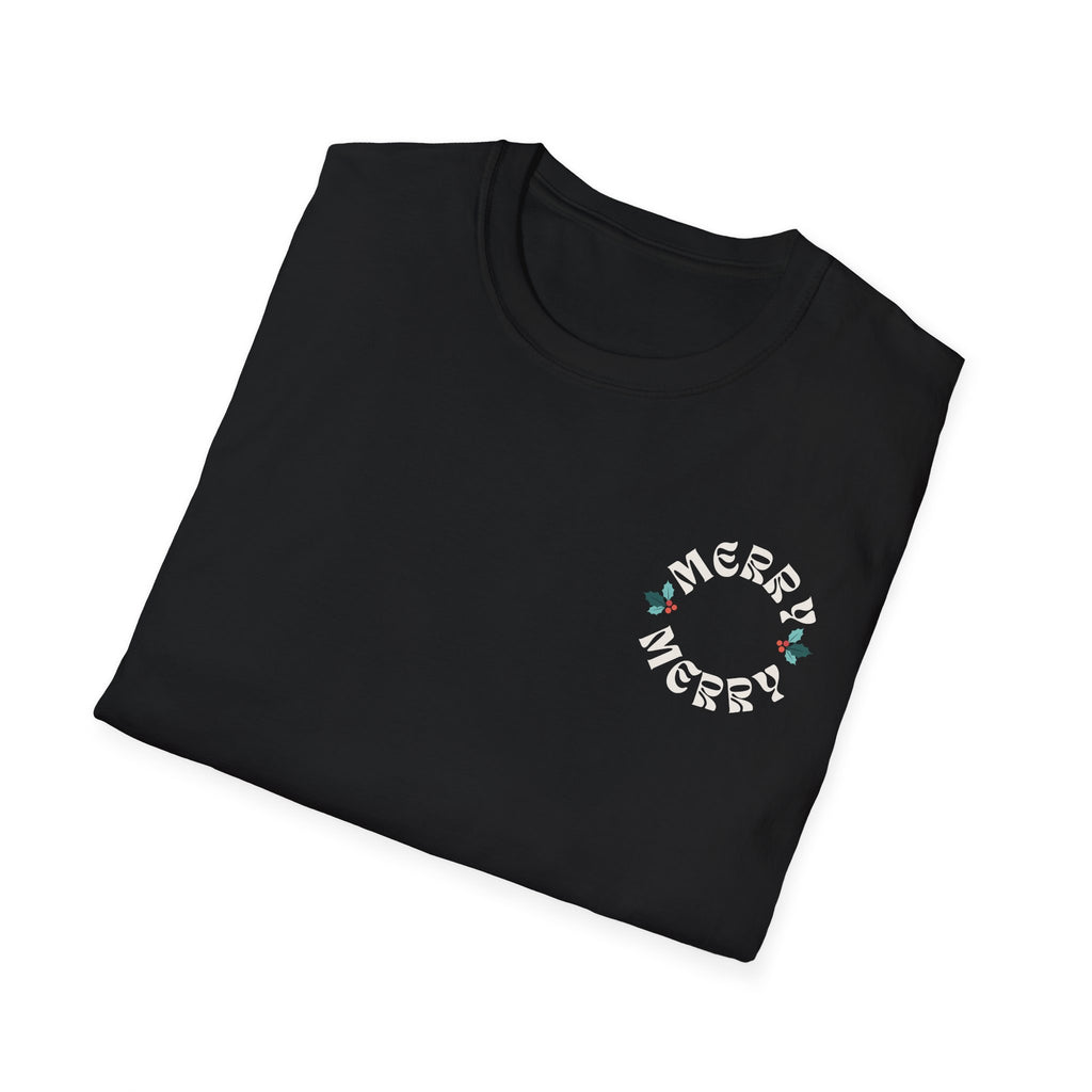 Retro Merry Christmas Holiday Holly T-Shirt