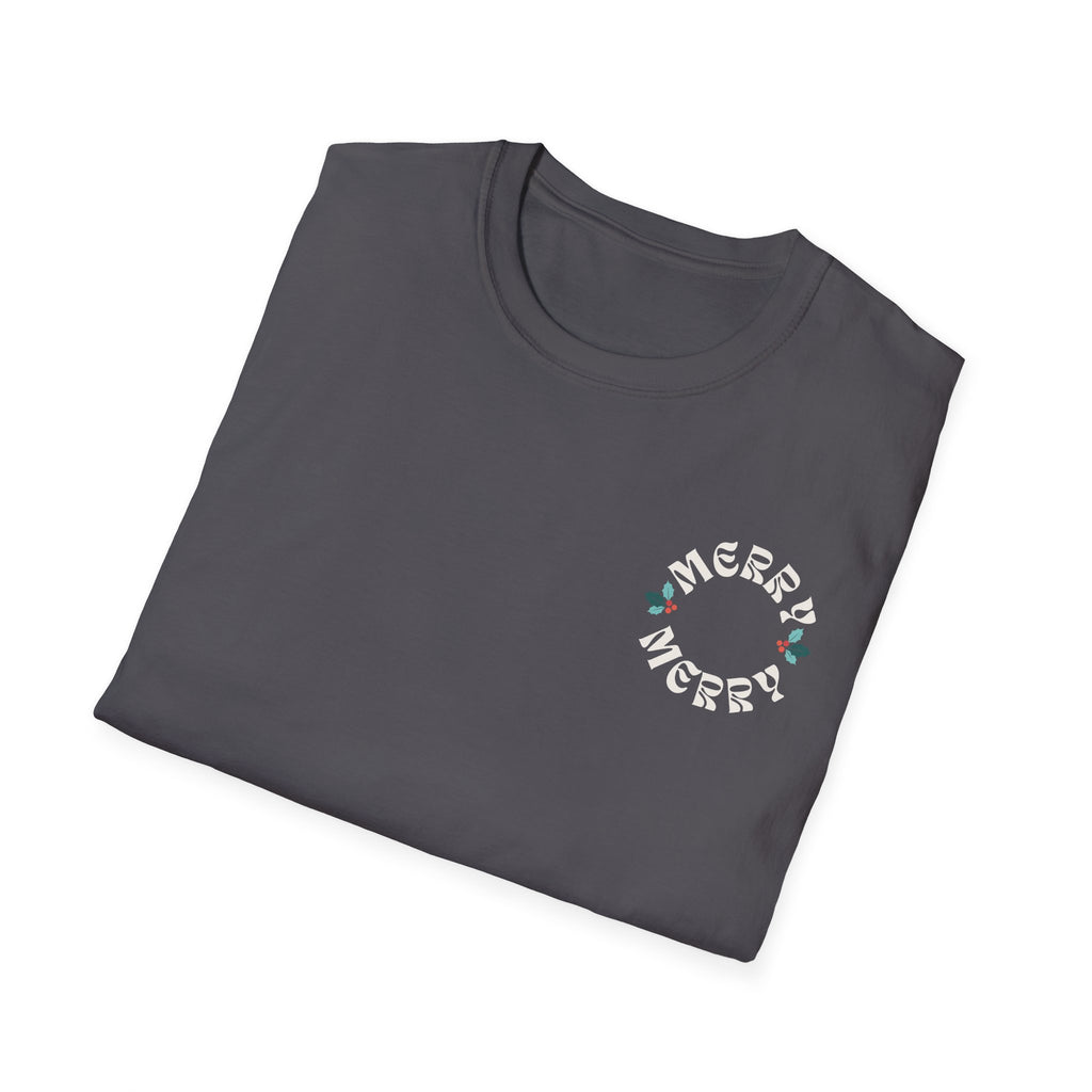 Retro Merry Christmas Holiday Holly T-Shirt