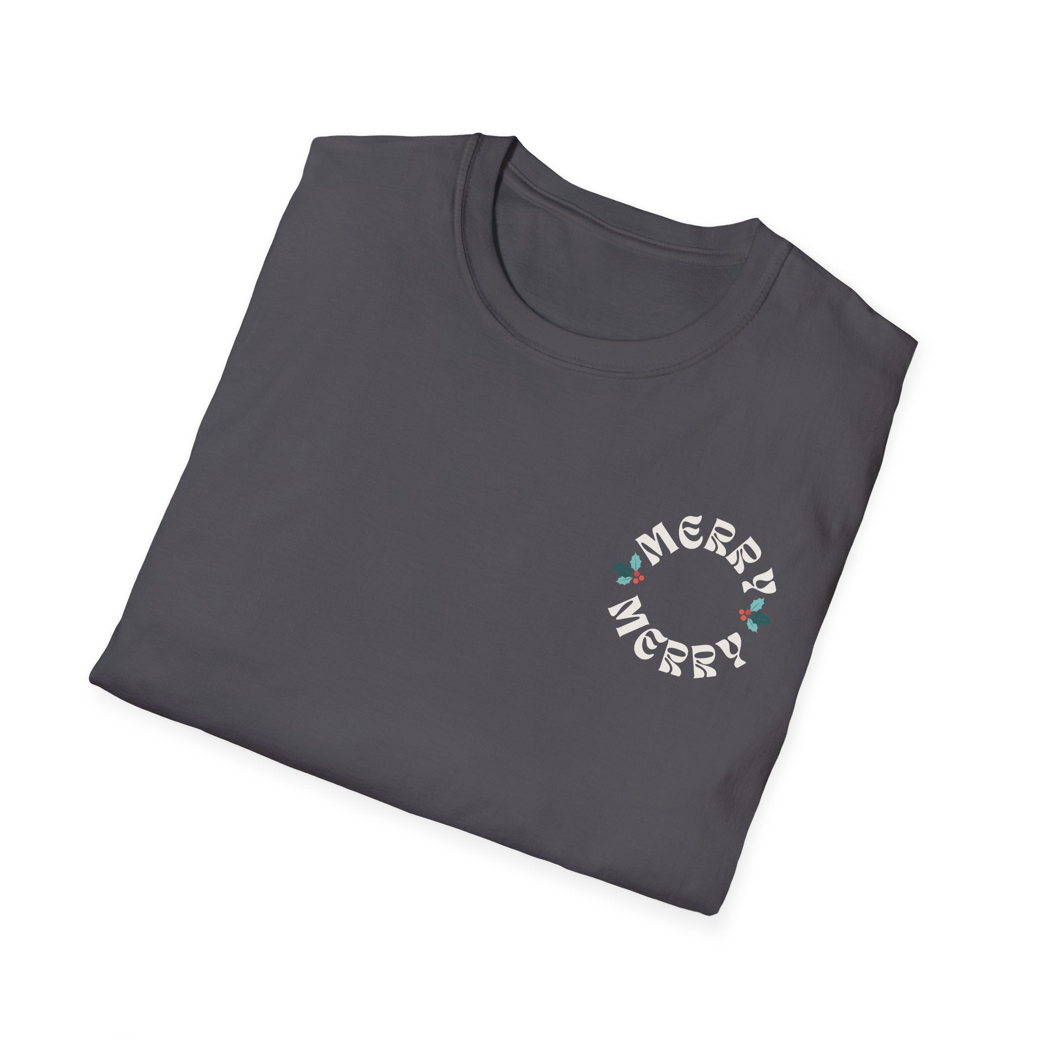 Retro Merry Christmas Holiday Holly T-Shirt