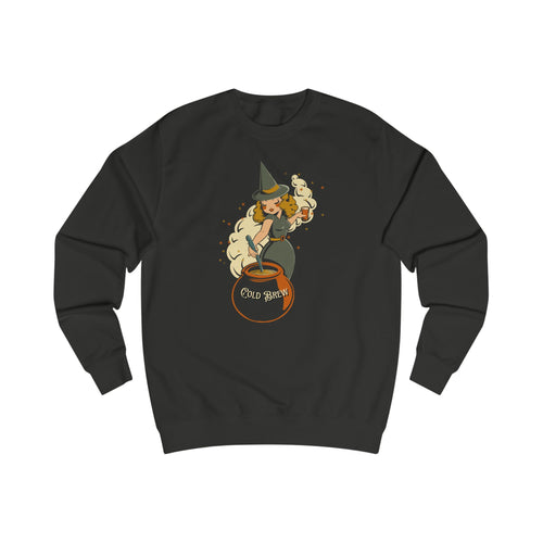 Cold Brew Coffee Retro Vintage Halloween Witch Sweatshirt